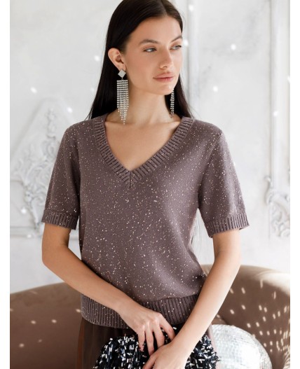 Джемпер женский кофейный