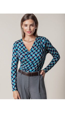 Джемпер женский сине-зеленый