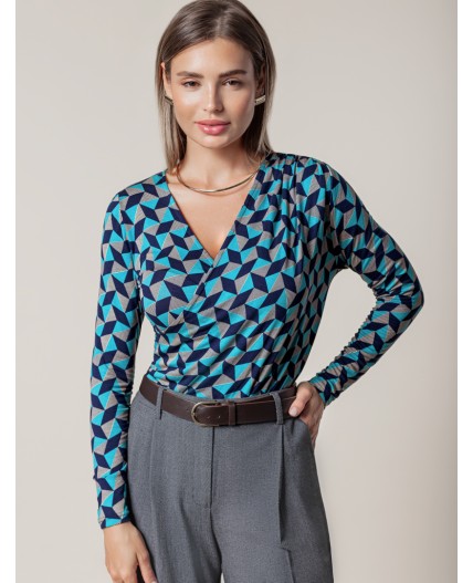 Джемпер женский сине-зеленый