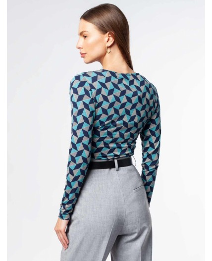 Джемпер женский сине-зеленый