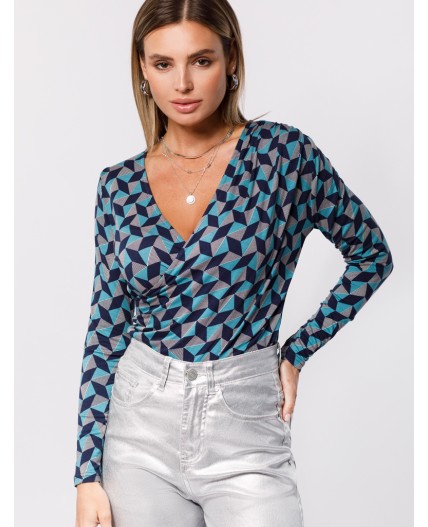 Джемпер женский сине-зеленый