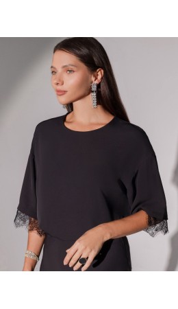 Блузка женская черный