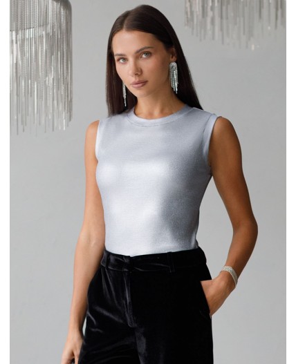 Топ женский матовое серебро