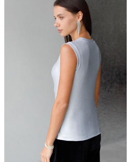 Топ женский матовое серебро