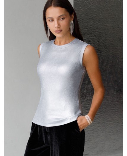 Топ женский матовое серебро