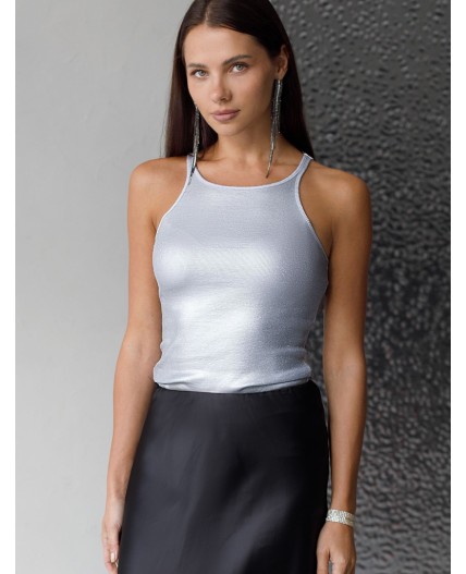 Топ женский матовое серебро