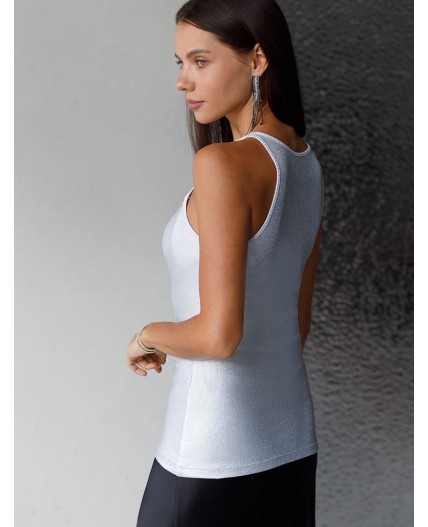 Топ женский матовое серебро