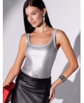 Топ женский матовое серебро