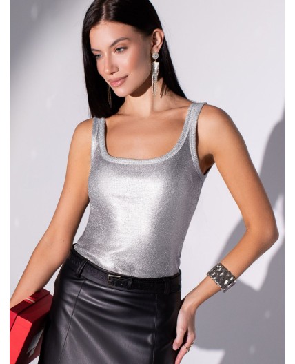 Топ женский матовое серебро