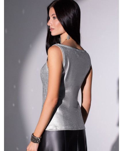 Топ женский матовое серебро
