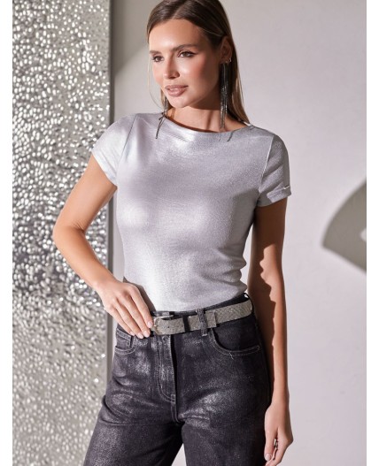 Футболка женская матовое серебро