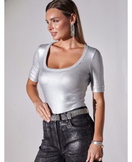 Футболка женская матовое серебро