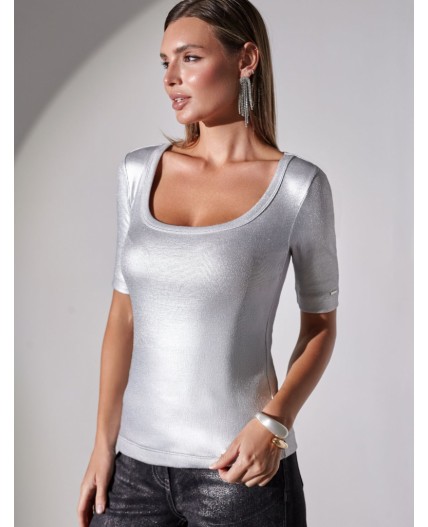 Футболка женская матовое серебро