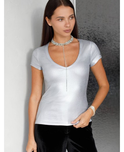 Футболка женская матовое серебро