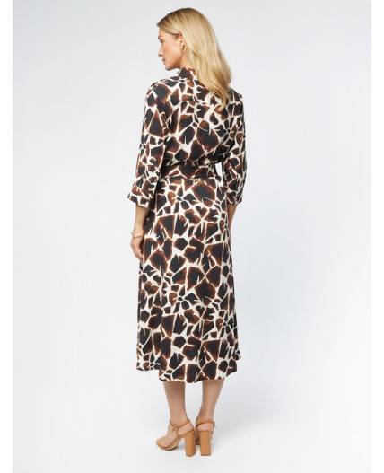 Платье женское бежевый-коричневый