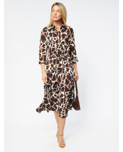 Платье женское бежевый-коричневый
