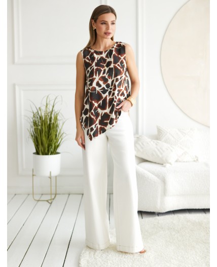 Топ женский бежевый-коричневый