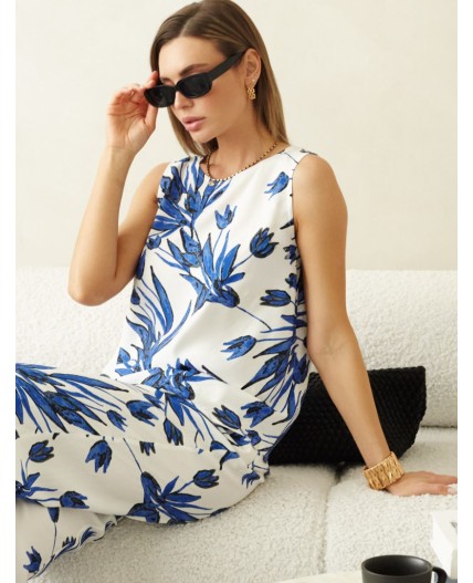 Топ женский синий-белый