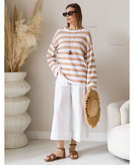 Брюки женские натуральный белый