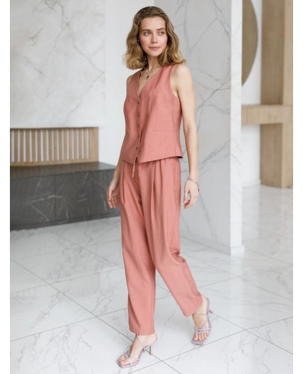 Брюки женские дымчато-коралловый