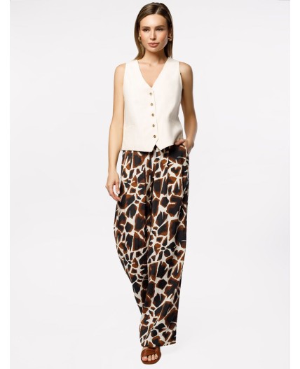 Брюки женские бежевый-коричневый