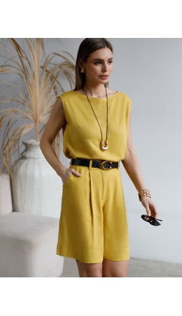 Шорты женские горчичный