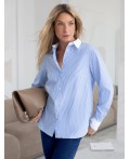 Блузка женская голубой-белый