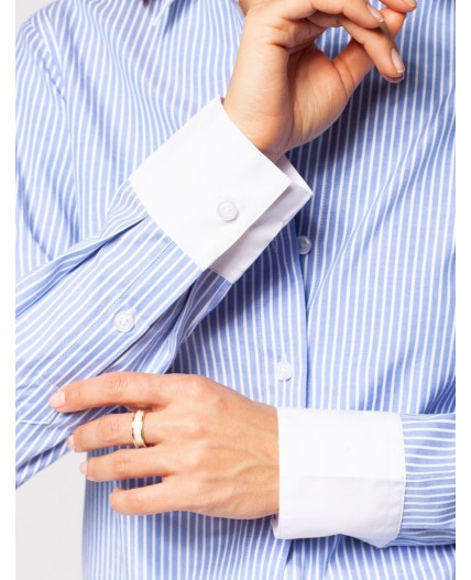 Блузка женская голубой-белый