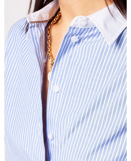 Блузка женская голубой-белый