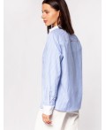 Блузка женская голубой-белый