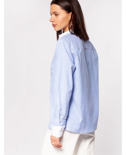 Блузка женская голубой-белый