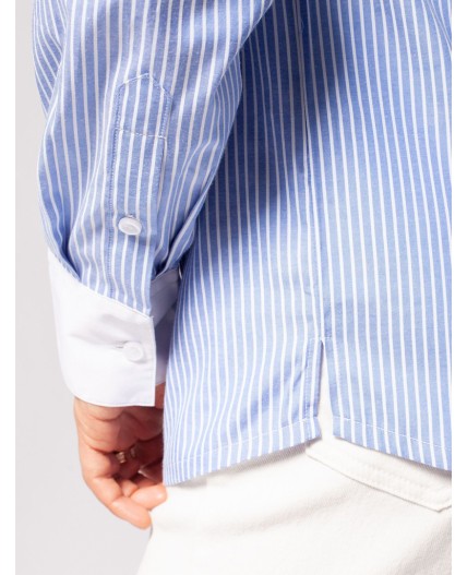 Блузка женская голубой-белый