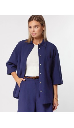 Блузка женская дымчатый синий