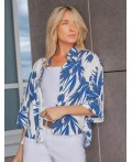 Блузка женская синий-белый