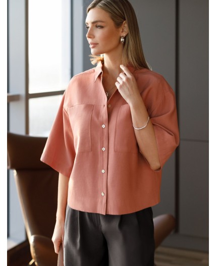 Блузка женская дымчато-коралловый