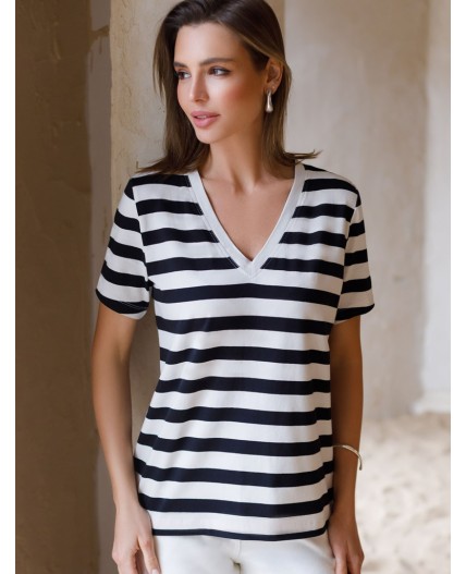 Футболка женская белый-черный