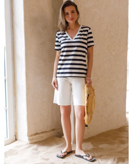 Футболка женская белый-черный