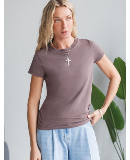 Футболка женская кофе