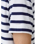 Футболка женская белый-т.синий полоса