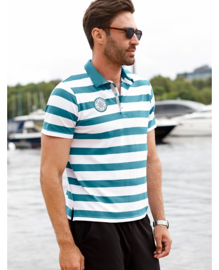 Футболка мужская морская волна-белый