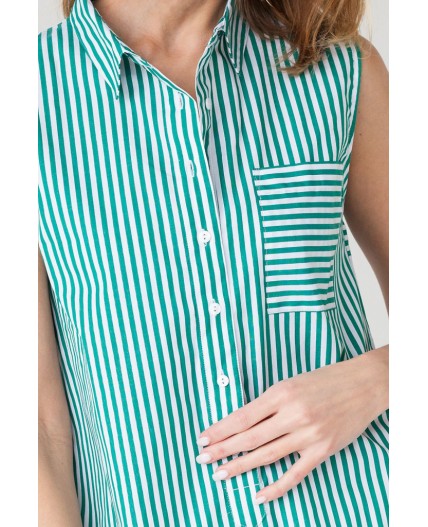 Блузка женская белый-зеленый