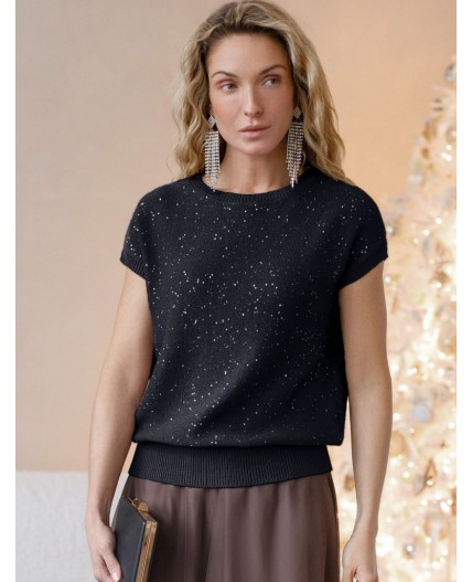 Джемпер женский черный_черный_пайетки