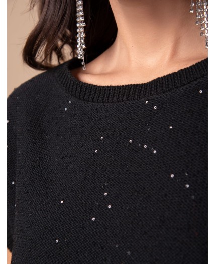 Джемпер женский черный_черный_пайетки
