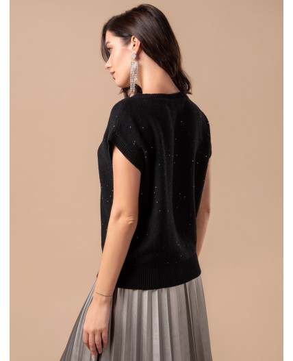Джемпер женский черный_черный_пайетки