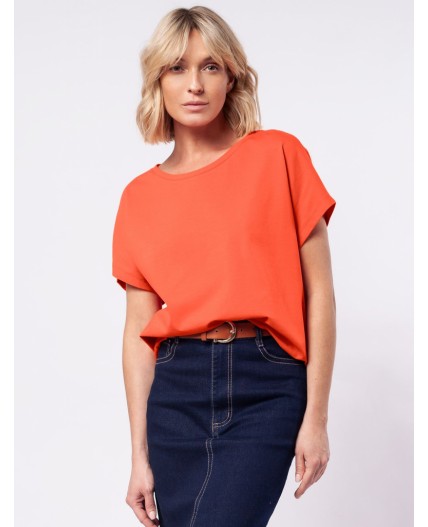 Футболка женская оранжево-коралловый