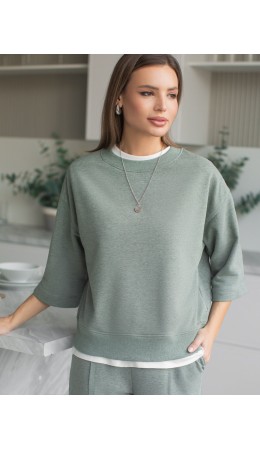 Джемпер женский оливковый меланж