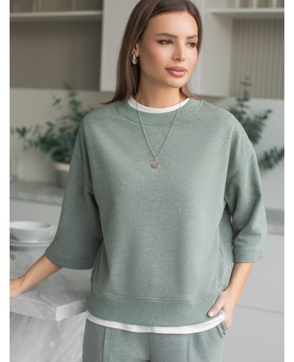 Джемпер женский оливковый меланж