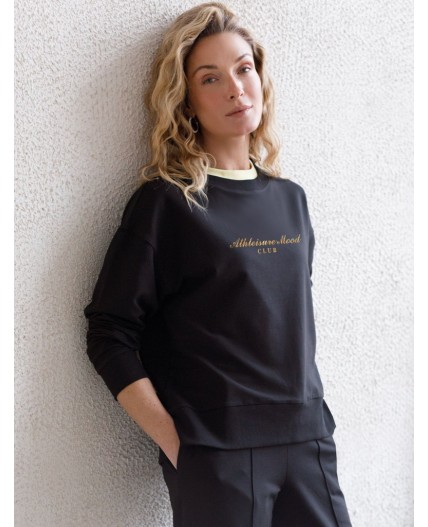 Джемпер женский черный_athleisure mood