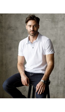 Футболка мужская белый-голубой