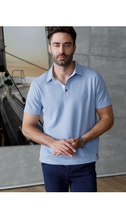 Футболка мужская голубой-белый